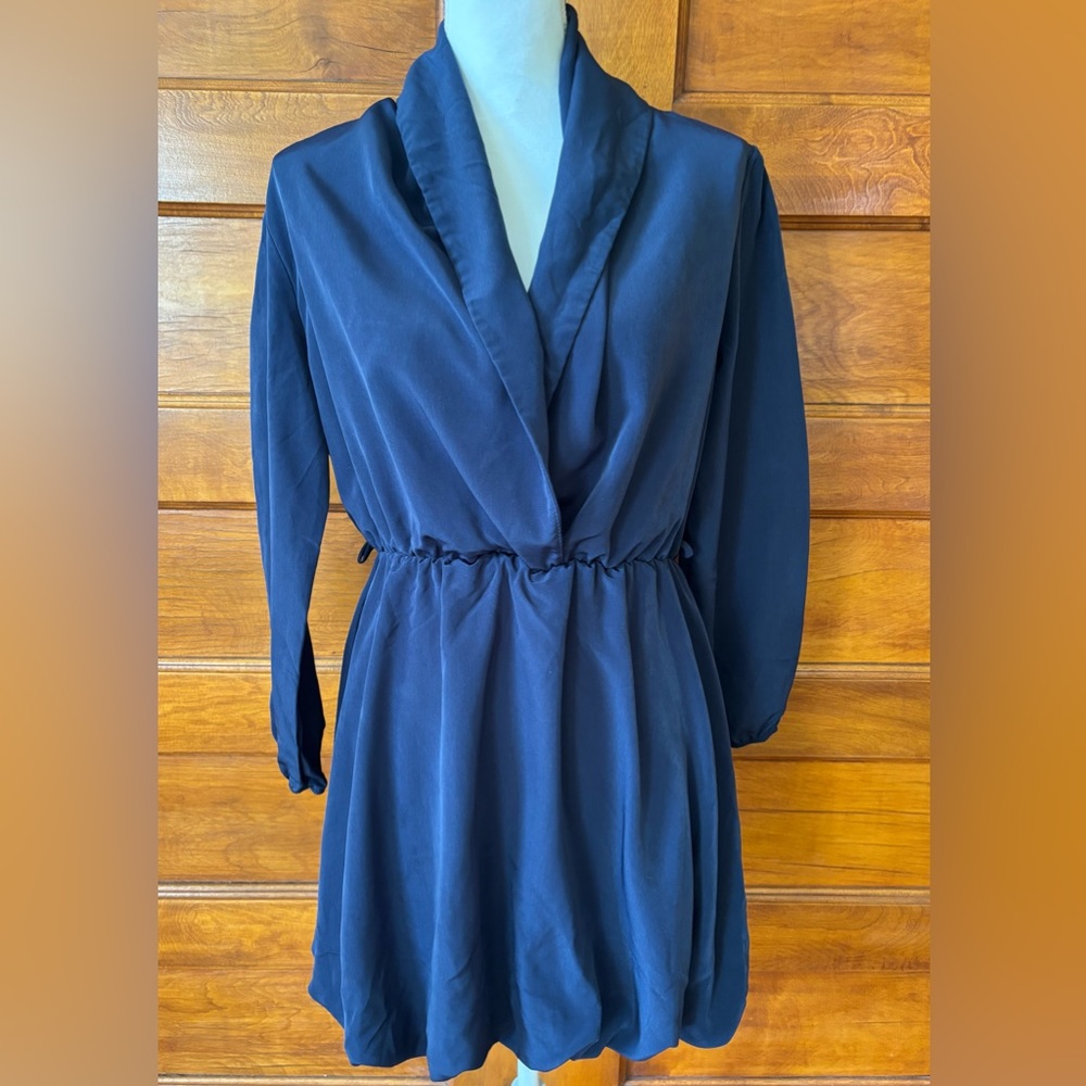 Cocolove Navy Blue Faux Wrap Dress